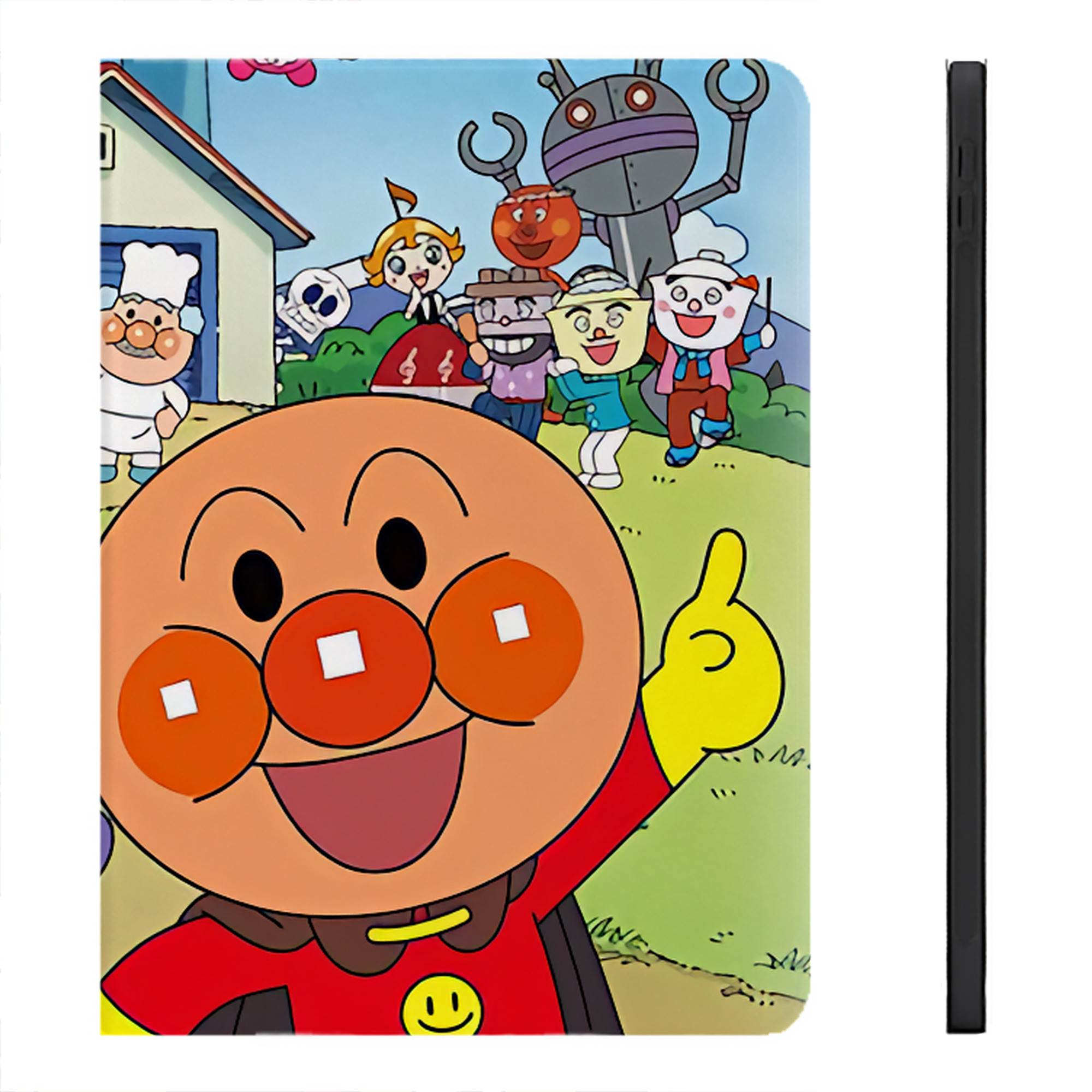 （画像用） アンパンマン Anpanman IPadケース ペンホルダー付き ブックスタイルデザイン